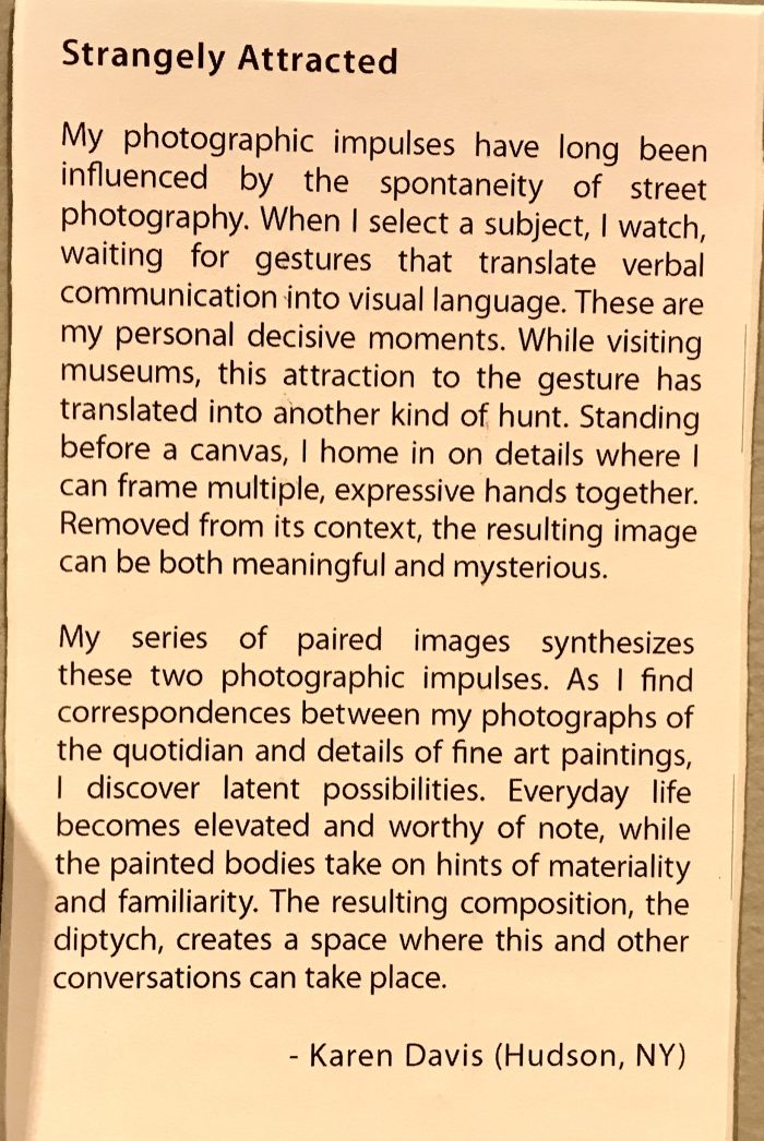 Karen's artist statement shown next to work at PRC show